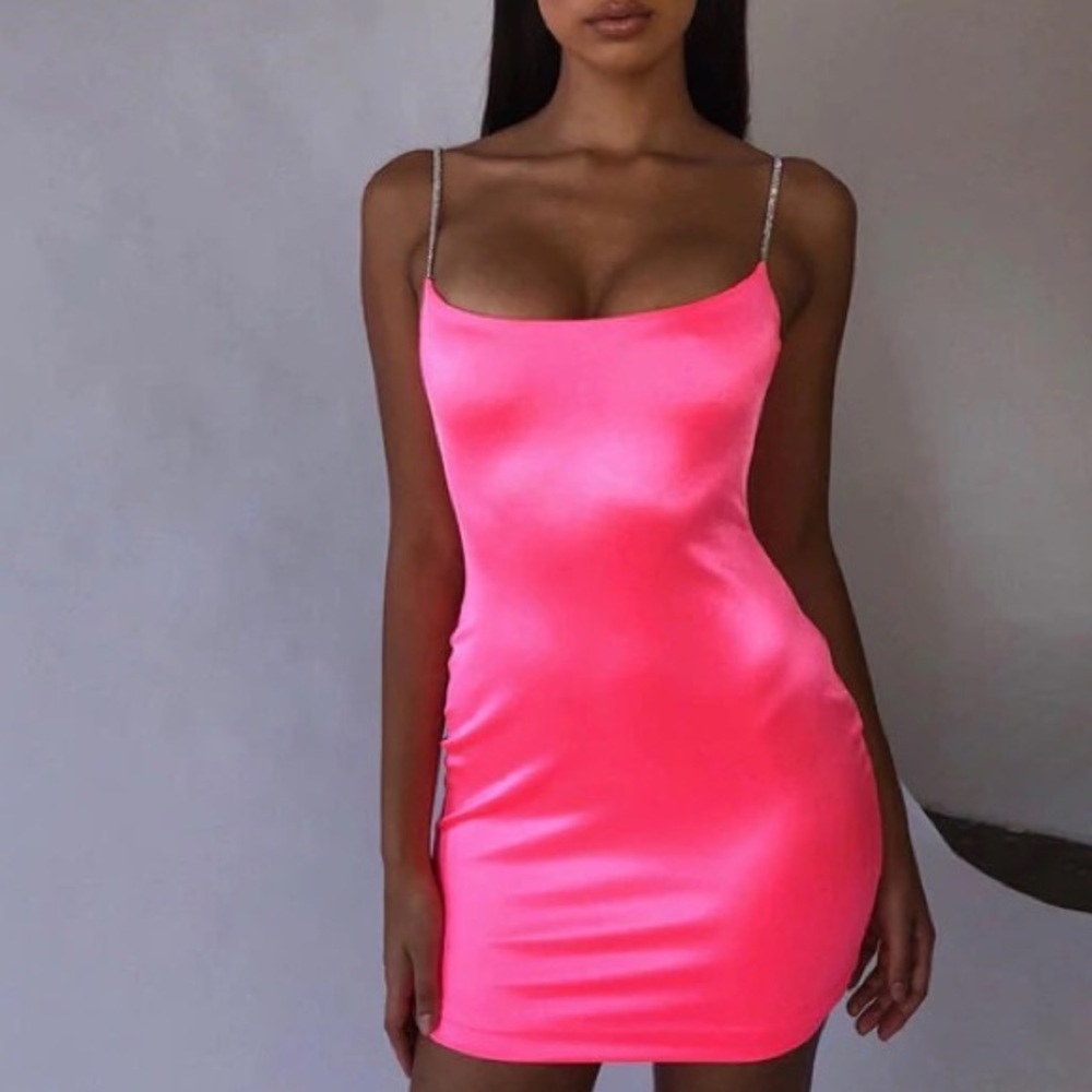 Hot pink bodycon dress